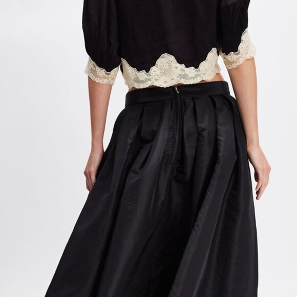 FREE PEOPLE NWT Emilia Full Party Skirt, Large in Black - Picture 2 of 9